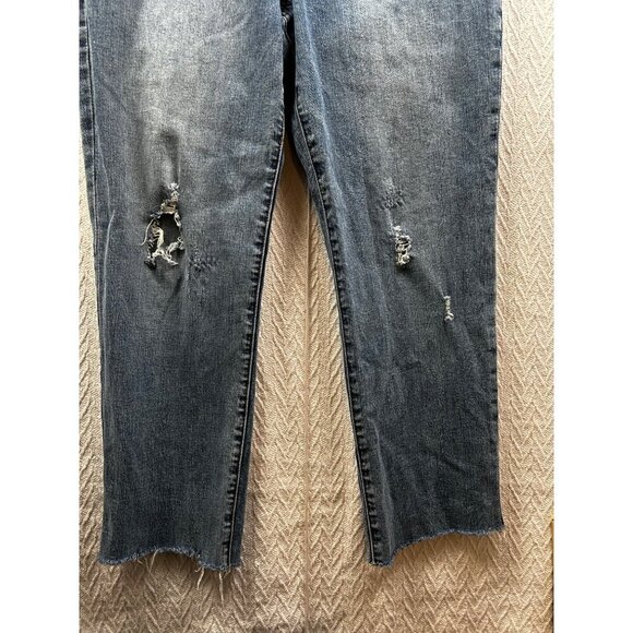 Kut From The Kloth Womens Distressed Blue Denim Jeans Size 14 Straight Leg - Picture 9 of 11